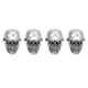 thumbnail image 3 of Juego de 4 tapones para válvula de neumático de casco, tipo calavera, con anillo de goma, universales, para coches, bicicletas, SUV, camiones, bicicletas y motocicletas, color plateado., 3 of 14