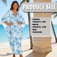 thumbnail image 7 of SEANATIVE Caftans for Women Beach Cover Up Swimsuit Coverups Swimwear Kaftan Dresses Long Caftans Plus Size Batwing Sleeve Swimsuit Coverup V Neck Summer Beach Dress, Blue Floral Palm Tree, 7 of 7