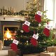 thumbnail image 1 of Seyotauo Knitted Wool Christmas Stocking With Embroidered Letter 7 inch People's Candy Gift Bag Festive Christmas Decorations For Fireplace Tree Hanging Holiday Gift Holder, 1 of 5