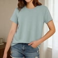 thumbnail image 2 of EYNMVR Womens Cap Sleeve Tops T Shirts Boxy Cropped Tee Loose Fit Cotton Crewneck Short Sleeves Casual Summer Fashion Blouse, 2 of 4