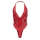 thumbnail image 4 of Gibobby Ropa de dormir para mujer con encaje Día de San Valentín Lencería mujer Sexy Body encaje Deep V Teddy(Rojo,CH), 4 of 5