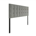 thumbnail image 2 of Castle Place Upholstered Linen Headboard, Twin Size, Square Button-Tufted, Light Grey, 2 of 7