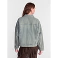 thumbnail image 3 of No Boundaries Oversized Denim Cotton Jacket, Women’s XXS-4X, 3 of 6
