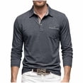 thumbnail image 2 of Aimik Polo Shirts for Men Long Sleeve Textured Button Down Pocket Casual Solid Shirts Fall Winter Moisture Wicking Lightweight Golf Tops, 2 of 6