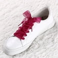 thumbnail image 2 of 2 Pares Cordones Planos De Zapatos Transparentes Hilado De Nieve 2.5 cm De Ancho 120 cm Fucsia Allegra K, 2 of 6