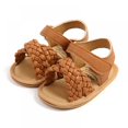 thumbnail image 2 of Xmarks Baby Boys Girls Summer Sandals Closed-Toe Infant Soft Rubber Sole Outdoor Shoes for Toddler First Walkers Brown 12-18M, 2 of 8
