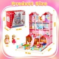 thumbnail image 6 of Huge Dollhouse for Girls, Large Pretend Play Pink Doll House Gift for Kids, 6 of 7