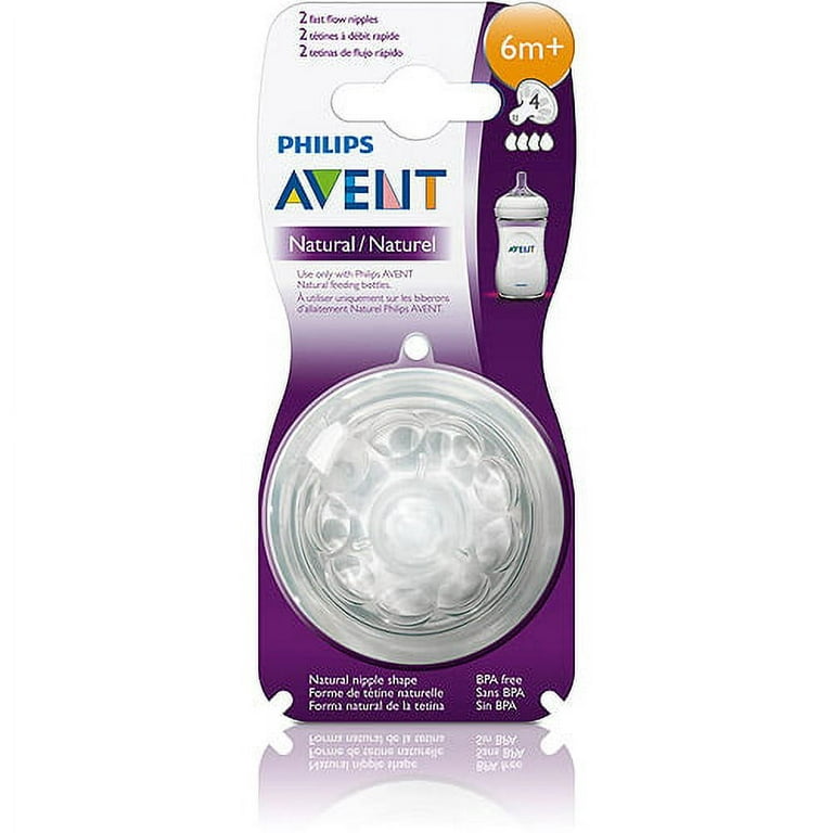Avent Natural Nipples, Fast Flow, 6+ Months - 2 pack