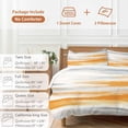 thumbnail image 6 of 3 Piece Orange Gray White Duvet Cover Set Queen Size, Microfiber Comforter/Quilt Cover with Corner Ties and 2 Pillowcases, Farmhouse Abstract Ombre Texture All Season Soft Bedding with Zipper Closure, 6 of 8