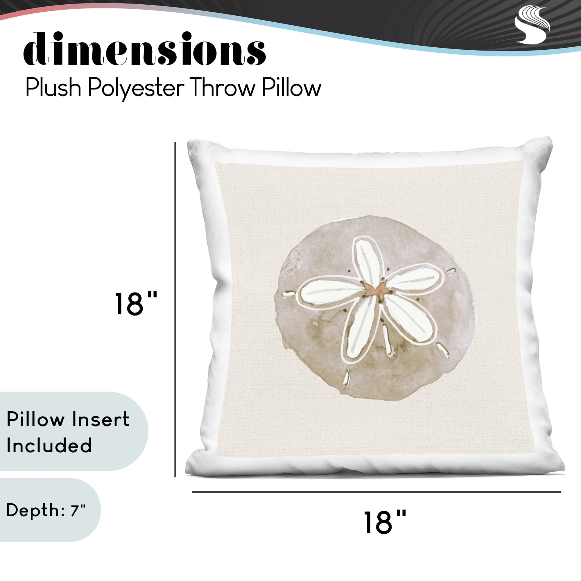 Stupell Industries Beige & White Sand Dollar Decorative Printed Throw Pillow, design by Lanie Loreth