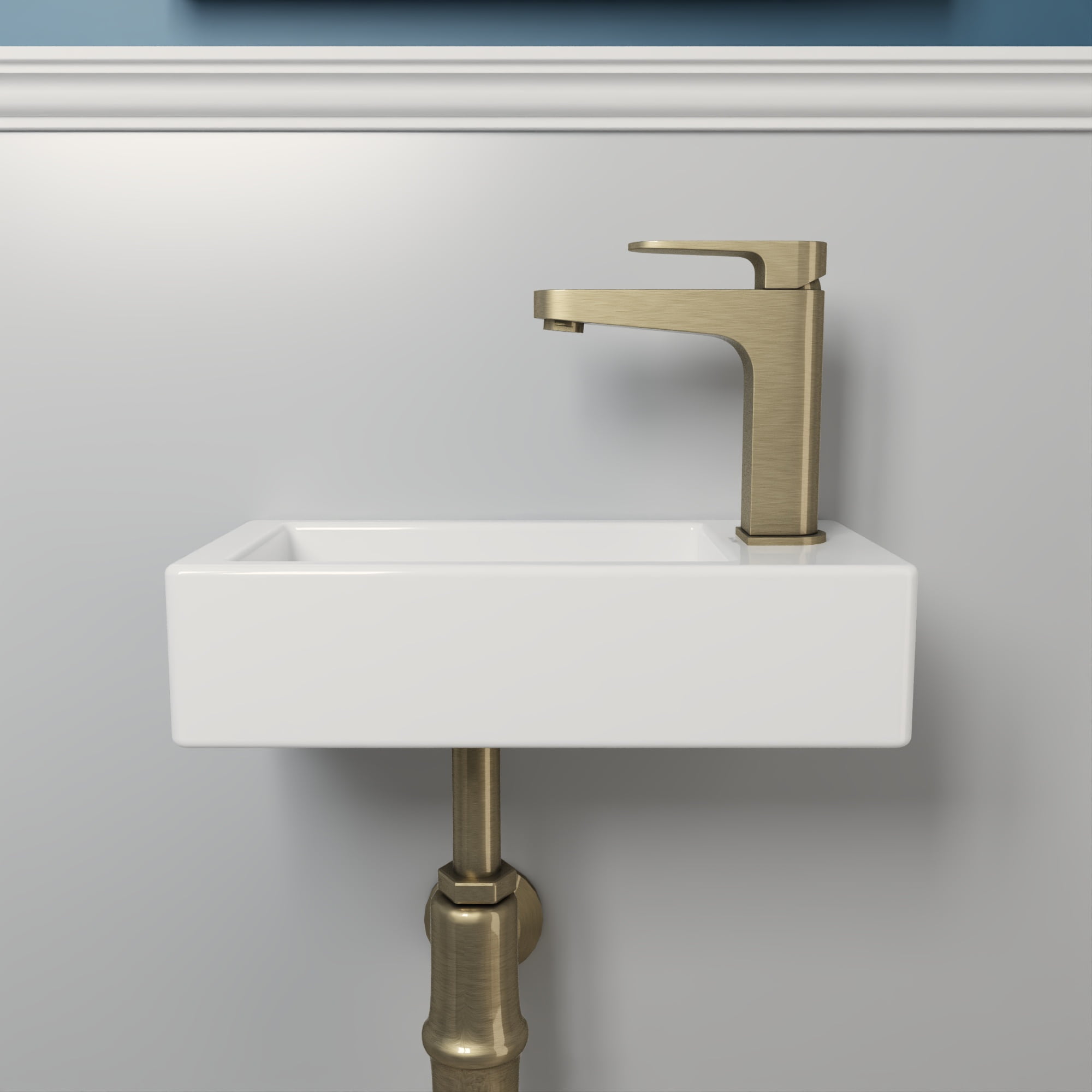 DeerValley DV-1V081R White Ceramic Rectangular 7'' Wall Mount Bathroom Sink