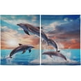 thumbnail image 2 of GZHJMY 36 Inch Length Kitchen Curtains Cute Dolphins 2 Panels Half Window Sheer Curtains Rod Pocket Farmhouse Short Drapes for Bathroom Cafe Basement Home Decor, 2 of 5