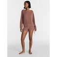 thumbnail image 2 of No Boundaries Waffle Knit Sleep Top, Women’s and Women’s Plus XS-2X, 2 of 5