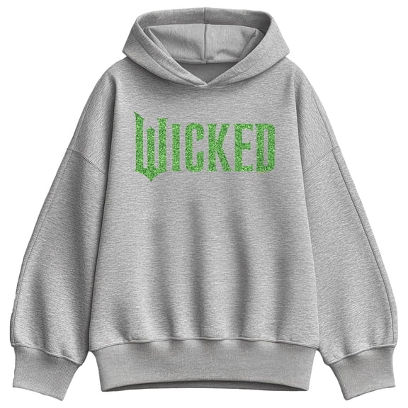 Wicked - Green Glitter Logo - Women's Oversized Fleece Hoodie Sweatshirt
