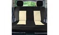 FH Group Ultra Modern Quilted Leatherette Car Seat Covers, Universal Fit Beige Full Set with Air Freshener