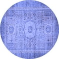 thumbnail image 1 of Ahgly Company Indoor Round Abstract Blue Modern Area Rugs, 7' Round, 1 of 4