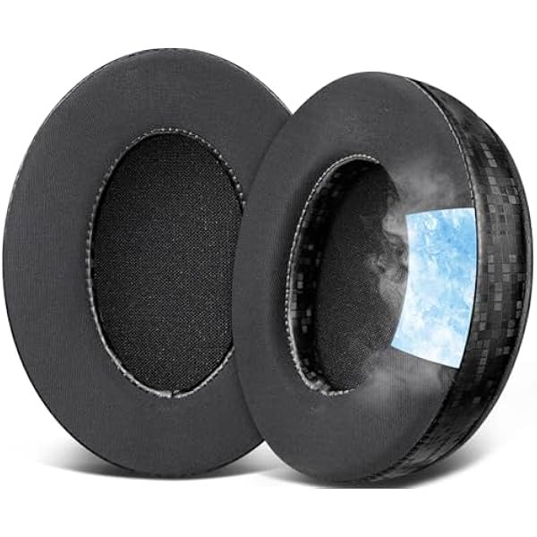 wonima44 Cooling Gel Replacement Earpads Cushions for HyperX Cloud 1/2/3/Pro/Core, Cloud Alpha/Flight/Stinger Series, CloudX Stinger/Flight Series Headset - Black Square