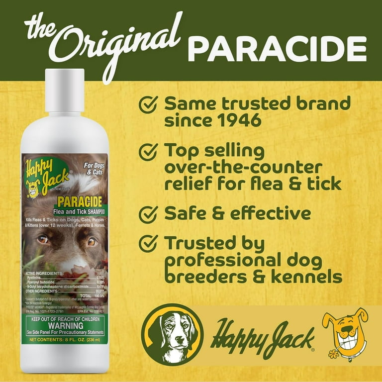 Happy Jack® Paracide Flea & Tick Shampoo, Kills & Prevents, for