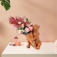 thumbnail image 4 of Jarrón moderno con forma de oso, pintado a mano, adorno para plantas, flores secas marrón, 4 of 9