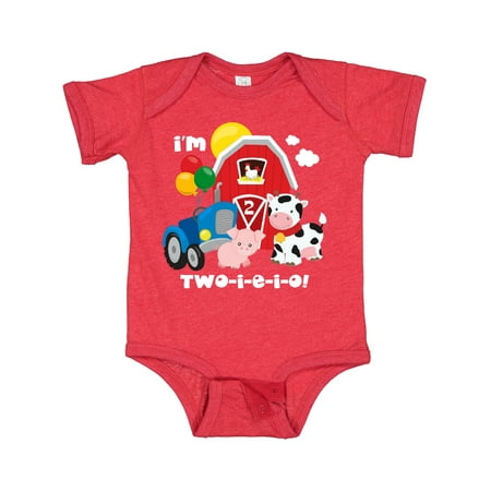 

Inktastic TWO-I-E-I-O 2nd Birthday Gift Baby Boy or Baby Girl Bodysuit
