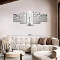 thumbnail image 2 of Elephant Stock Pearl White Peacock Wall Art - Horizontal Multi Panel Canvas - 5 Pieceliving Room Wall Decor - Photography Animal Multi Panel - White And Black Decor - 80" x 36", 2 of 8