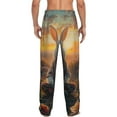 thumbnail image 7 of Salouo Flower Meditating Rabbit Print Pajama Pants for Men, Lounge Pants Elastic Waistband Casual Men's sleepwear Loungewear Sleep Pajama Pant -Medium, 7 of 7