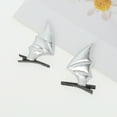 thumbnail image 5 of Unique Bargains 1 Pair Duckbill Clip Cute Halloween Bat Design Hair Clip Silver Tone Black, 5 of 5