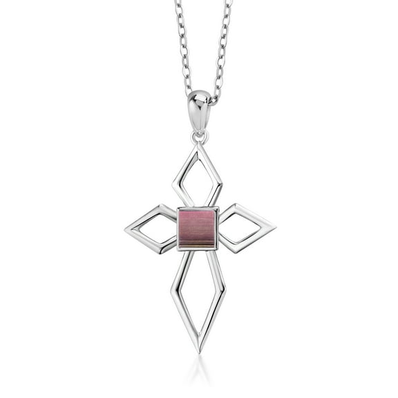 Gem Stone King Keren Hanan 925 Sterling Silver Cross Pendant Necklace with Jerusalem Nano Bible New Testament and 18 inch Silver Chain