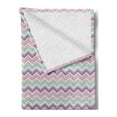 thumbnail image 2 of Chevron Soft Flannel Fleece Throw Blanket, Contemporary Pattern with Zigzag Lines in Pastel Tones, Cozy Plush for Indoor and Outdoor Use, 50" x 70", Multicolor, by Ambesonne, 2 of 5