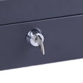 thumbnail image 3 of Caja de Dinero Sincero Pequeña con Cerradura Varios Compartimentos Plegable Acero Inoxidable Portátil Asa Color Negro Esmerilado Gran Tamaño con Llave, 3 of 5