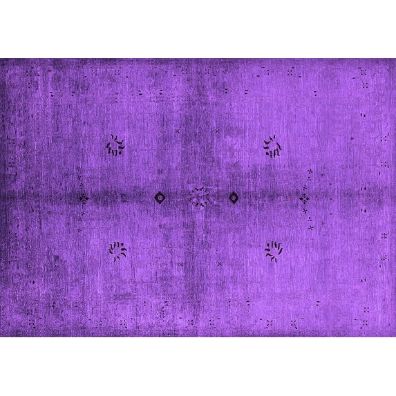 Ahgly Company Indoor Rectangle Oriental Purple Industrial Area Rugs, 5' x 7'