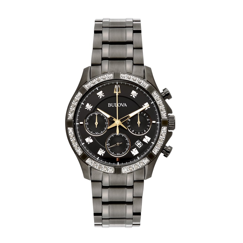Bulova - Bulova Men's Gunmetal Chronograph Diamond Watch - Walmart.com