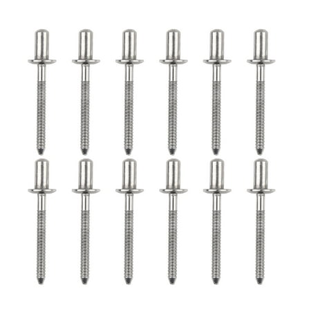 

12pcs 4.8mm x 10mm 304 Stainless Steel Round Head Closed End Blind Rivet for Auto Car