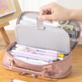 thumbnail image 3 of Visland Stationery Storage Box Multi Layer Pencil Case Student Study Storage Pouch with Handle School Supplies, 3 of 8