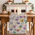 thumbnail image 2 of Table Runner 48 Inches Long for Kitchen Dining, Spring Flowers Dresser Scarf Farmhouse, Dining Table Decorations for Wedding/Parties, Watercolor Floral Vintage Beige 13 x 48 In, 2 of 8