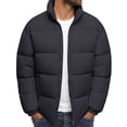thumbnail image 2 of PNTUTB Fall Winter Men's Puffer Jacket Full Zip Stand Collar Coat Solid Color Quilted Casual Warm Comfort Trendy Outwear with Pockets, 2 of 7