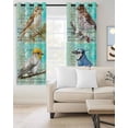 thumbnail image 2 of Teal Blue Birds Blackout Curtains, Light Blocking Print Window Curtains, Farmhouse Animals Country Thermal Insulated Window Drapes for Living Room Kitchen Cafe 2 Panels, 84"W x 63"L, 2 of 9