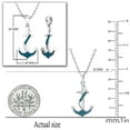thumbnail image 2 of Dazzlingrock Collection Round Blue Diamond Alluring Ribbon Anchor Pendant for Women with 18 Inch Silver Chain (0.10 ctw, Color Blue, Clarity I2-I3) in 14K White Gold, 2 of 3