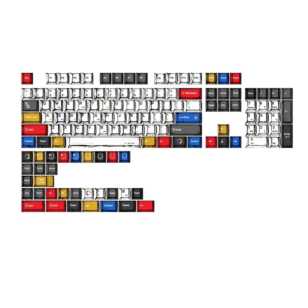 Classical Minimalists Styles 136Key PBT Keycaps Compatible for Full Size Mechanical Keyboards Keycaps Replacement