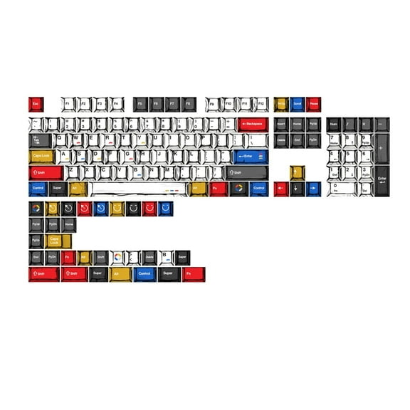 136Key Set Classical Minimalist Pattern Keycaps Mechanical Keyboard KeyCaps