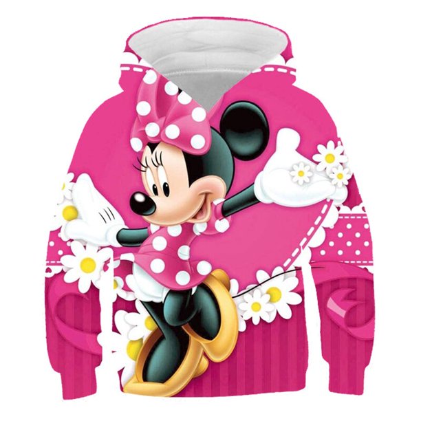 Niñas dibujos animados Minnie Mickey Sudadera con capucha ropa niños primavera algodón moda sudaderas niño Minnie top fit chico tamaño 100-160c12T Gao Jinjia LED