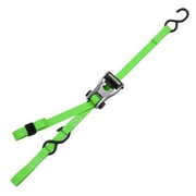 SmartStraps RatchetX Standard Duty Ratchet Tie Down Straps, 1 x 12 ft, 500 lb Safe Work Load, 1,500 lb Break Strength, Padded Handle, Green, 2-Pack