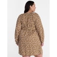 thumbnail image 3 of Terra & Sky Women's Plus Cotton Balloon Sleeve Tie Waist Tunic Dress, Sizes 0X-5X, 3 of 5