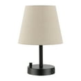 thumbnail image 4 of SAFAVIEH Dexter 14 in. Modern Black Iron USB Port Table Lamp with Oatmeal 100% Cotton Shade, 4 of 6