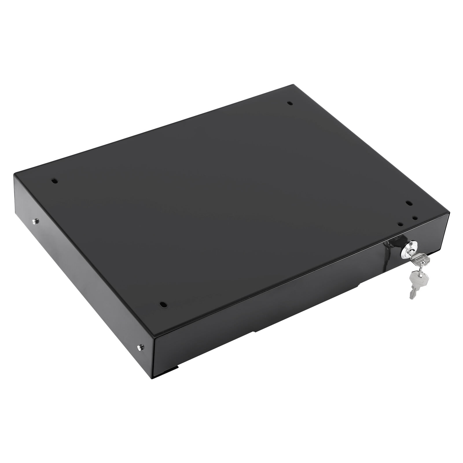 Under Desk Mounted Drawer Storage Sliding Out Tray Black Space Saver With Keys~