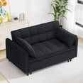 thumbnail image 6 of Bellemave Sleeper Sofa Bed 3-in-1 Convertible Couch with Pullout Bed, Futon 2-Seater Loveseat with Toss Pillows and Storage Pockets, 3 Level Adjustable Backrest Sofa for Living Room （Black）, 6 of 7