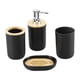 thumbnail image 1 of Juego de 4 Accesorios de Baño Macarena Jabón Multiusos Decoración Moderna Negro, 1 of 8