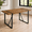 Brown, variant on JUFU 55" Dining Table for 4-6, Rectangular Wood-Look MDF Top, Black Metal Legs for Kitchen & Dining Room