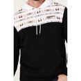 thumbnail image 3 of Hooey Men's Ridge Southwestern Color Block Hooded Sweatshirt Black/White XX-  US, 3 of 4