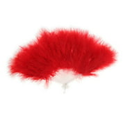 Elegant Dance Feather Folding Hand Fan Ladies Burlesque Fancy Dress Costume 20s Red